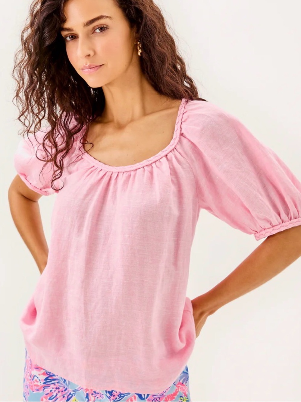 Lilly Pulitzer ‘Calais’ Short Sleeve Top. Size Med